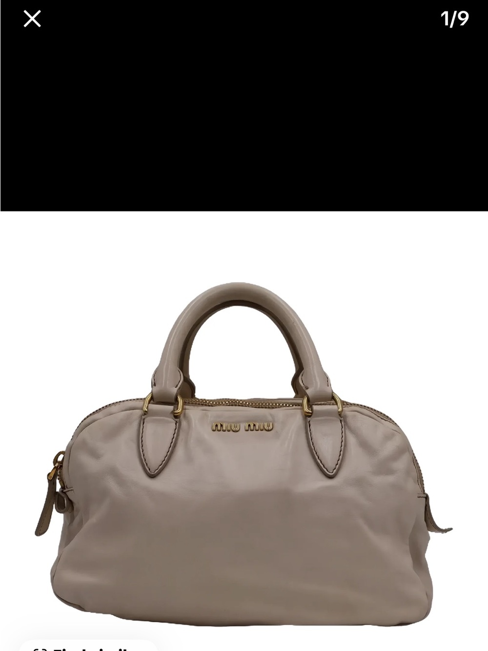 Elegant Sport Beige Miu Miu Satchel with Gold Hardware